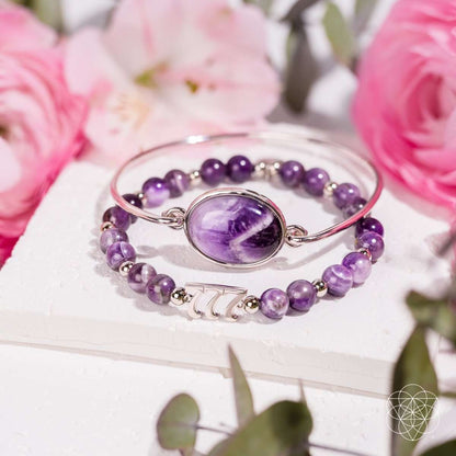 I Am Fortunate - 777 Lucky Amethyst Bracelet Set Cartsfy Inc.