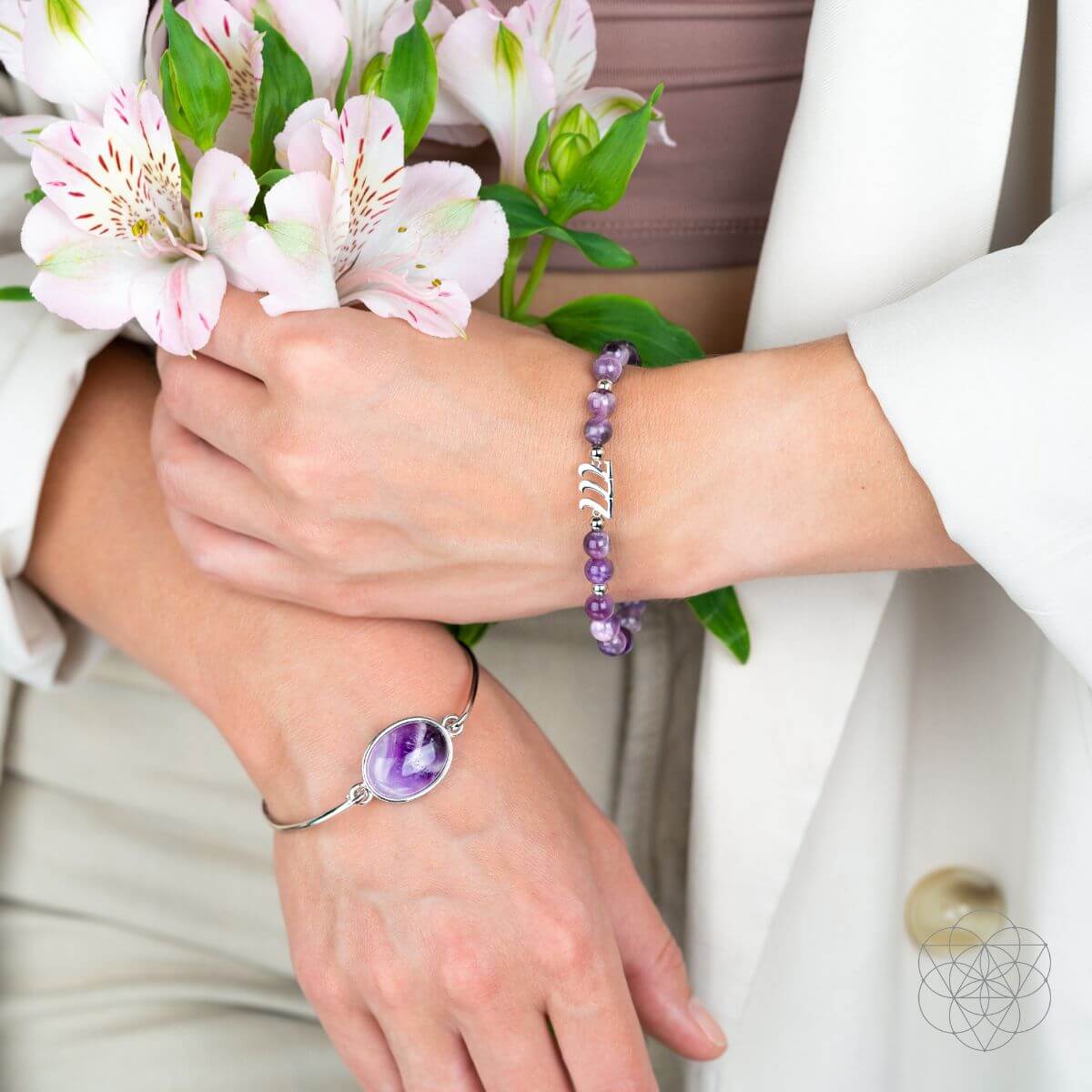 I Am Fortunate - 777 Lucky Amethyst Bracelet Set - Cartsfy Inc.