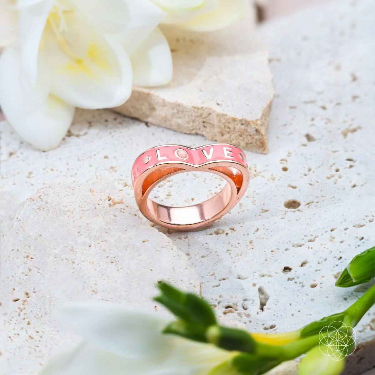 I Love My Life - Heart Awakening Pink Opal Ring Cartsfy Inc.