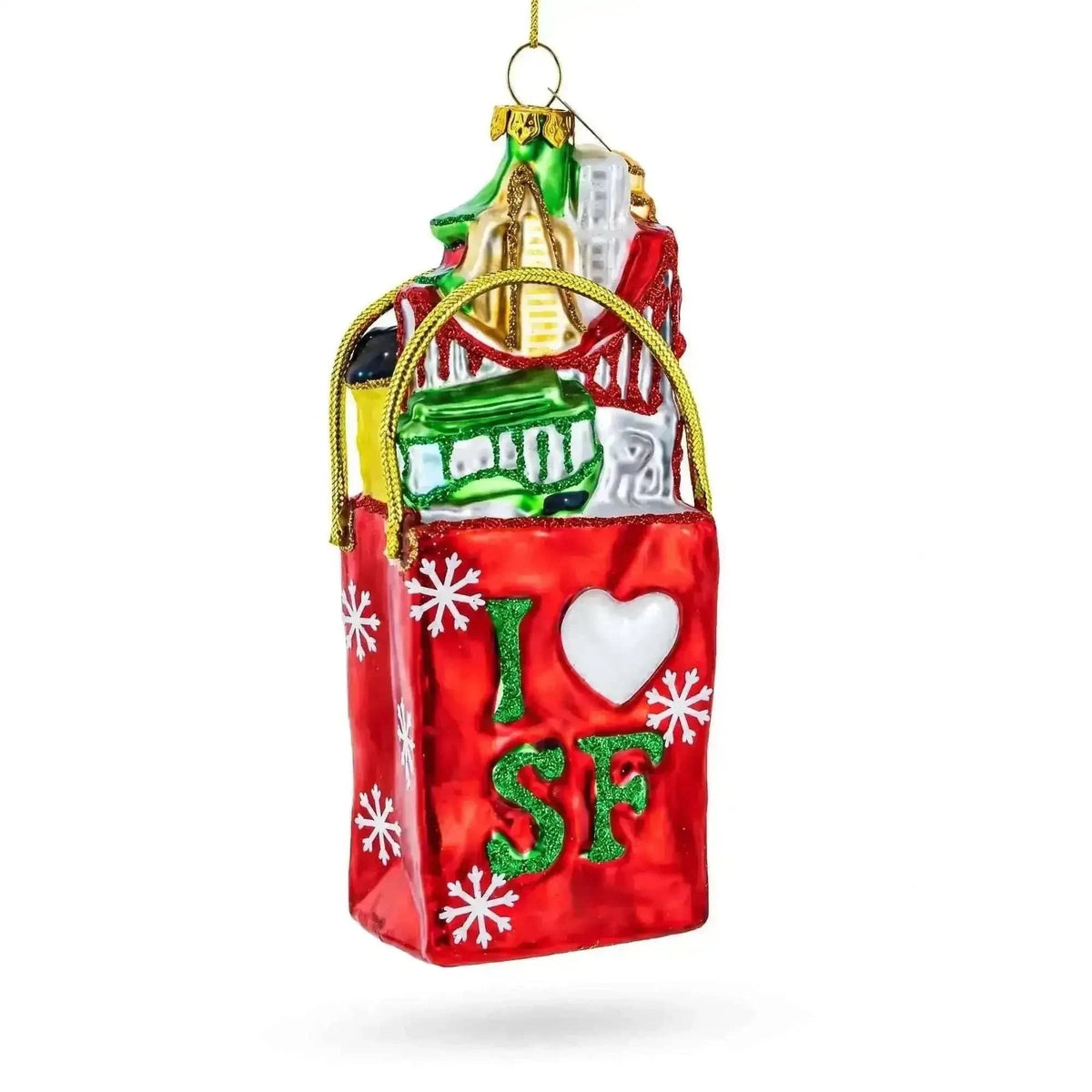 I Love San Francisco Glass Christmas Ornament Cartsfy Inc.