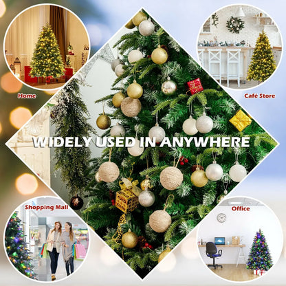 Pre-Lit Snowy Christmas Hinged Tree with Multi-Color Lights