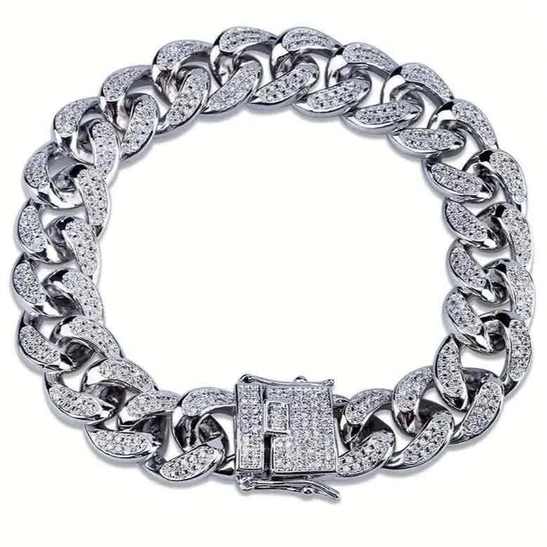 Iced Out Hip Hop Zircon Cuban Chain Bracelet for Men Cartsfy Inc.