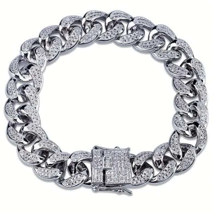 Iced Out Hip Hop Zircon Cuban Chain Bracelet for Men Cartsfy Inc.