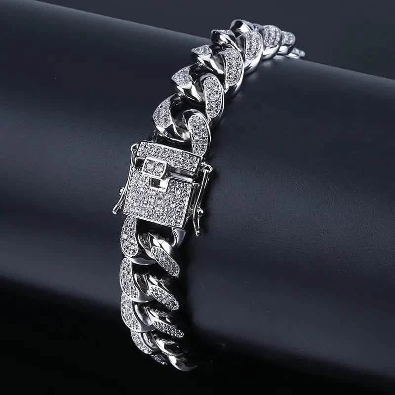 Iced Out Hip Hop Zircon Cuban Chain Bracelet for Men - Cartsfy Inc.