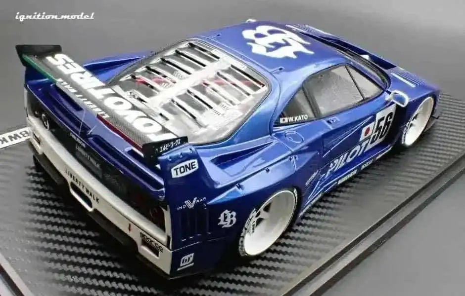 Ignition-Model Ferrari F40 LBWK LB-Works 40 Japan Blue Pilot 1:18 Cartsfy Inc.