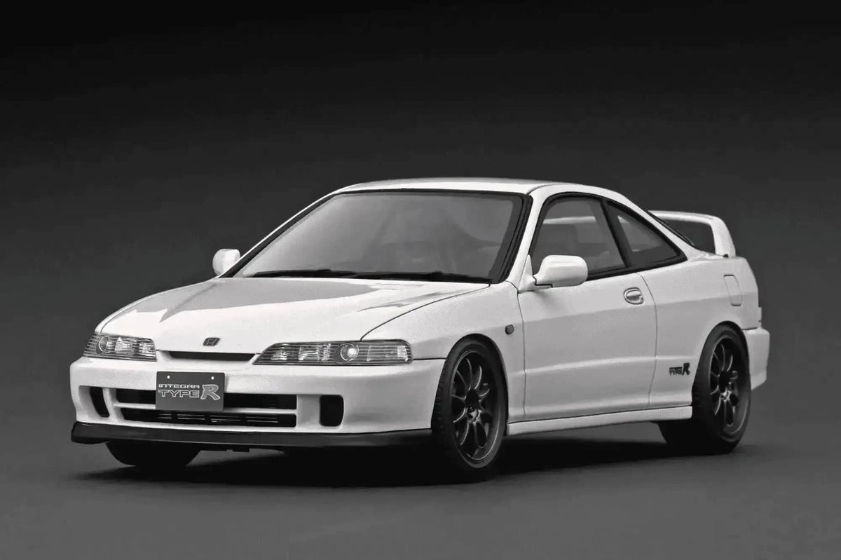 Ignition-Model Honda Integra DC2 Type R RHD Pearl White w/ Separate B18C Vtec Engine 1:18 Cartsfy Inc.