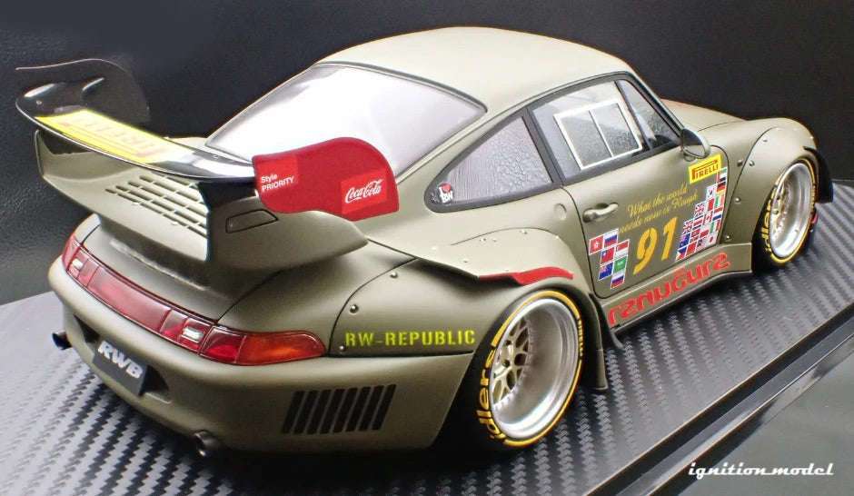 Ignition Model Porsche 993 RWB "Khaki" Matte Green 1:18 STM Diecast Default Title Default Title-