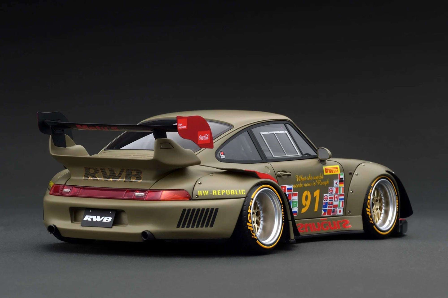 Ignition Model Porsche 993 RWB "Khaki" Matte Green 1:18 STM Diecast Default Title Default Title-