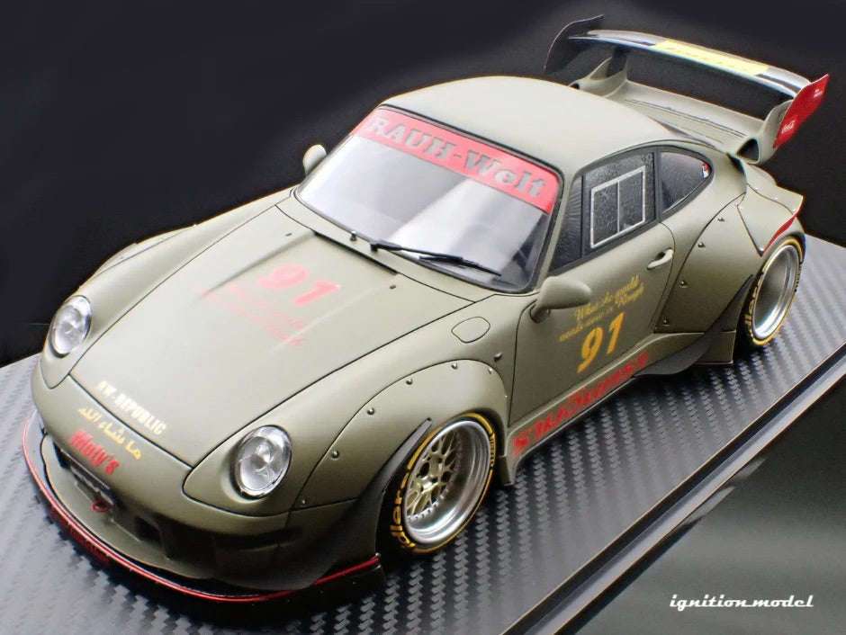 Ignition Model Porsche 993 RWB "Khaki" Matte Green 1:18 STM Diecast Default Title Default Title-