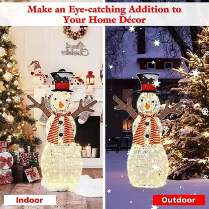 Indoor/Outdoor Christmas Lighted Snowman Decorations with Pre-Lit 80 Lights Cartsfy Inc.