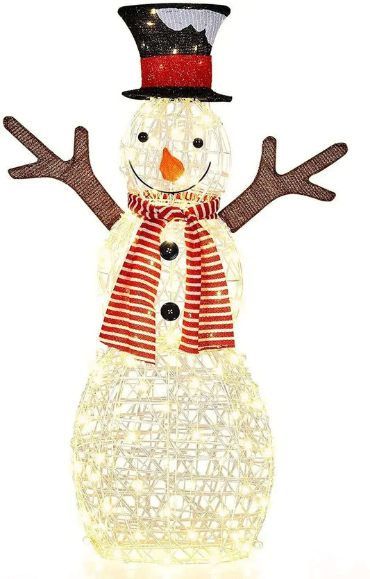Indoor/Outdoor Christmas Lighted Snowman Decorations with Pre-Lit 80 Lights Cartsfy Inc.