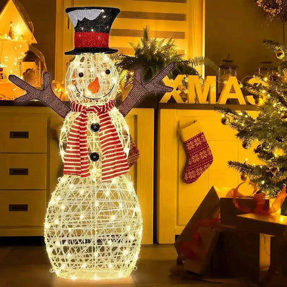 Indoor/Outdoor Christmas Lighted Snowman Decorations with Pre-Lit 80 Lights Cartsfy Inc.