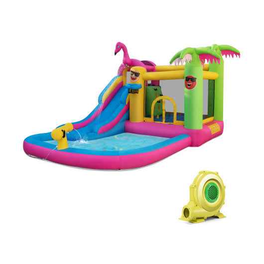 Inflatable Bounce Castle with Long Water Slide and 735W Blower Cartsfy Inc.