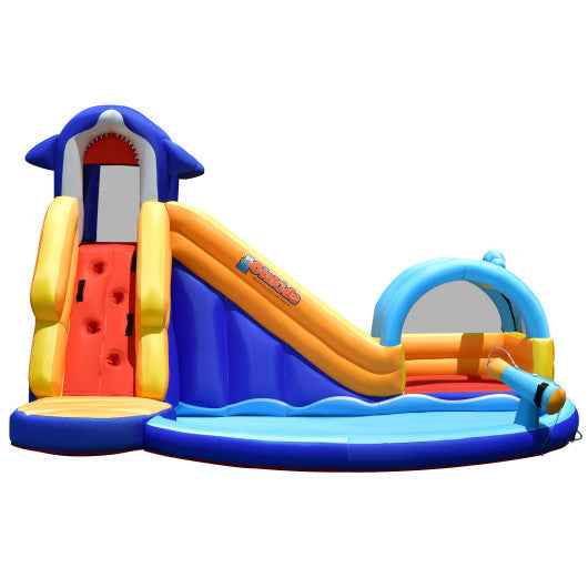Inflatable Bouncy House with Slide and Splash Pool without Blower Cartsfy Inc.