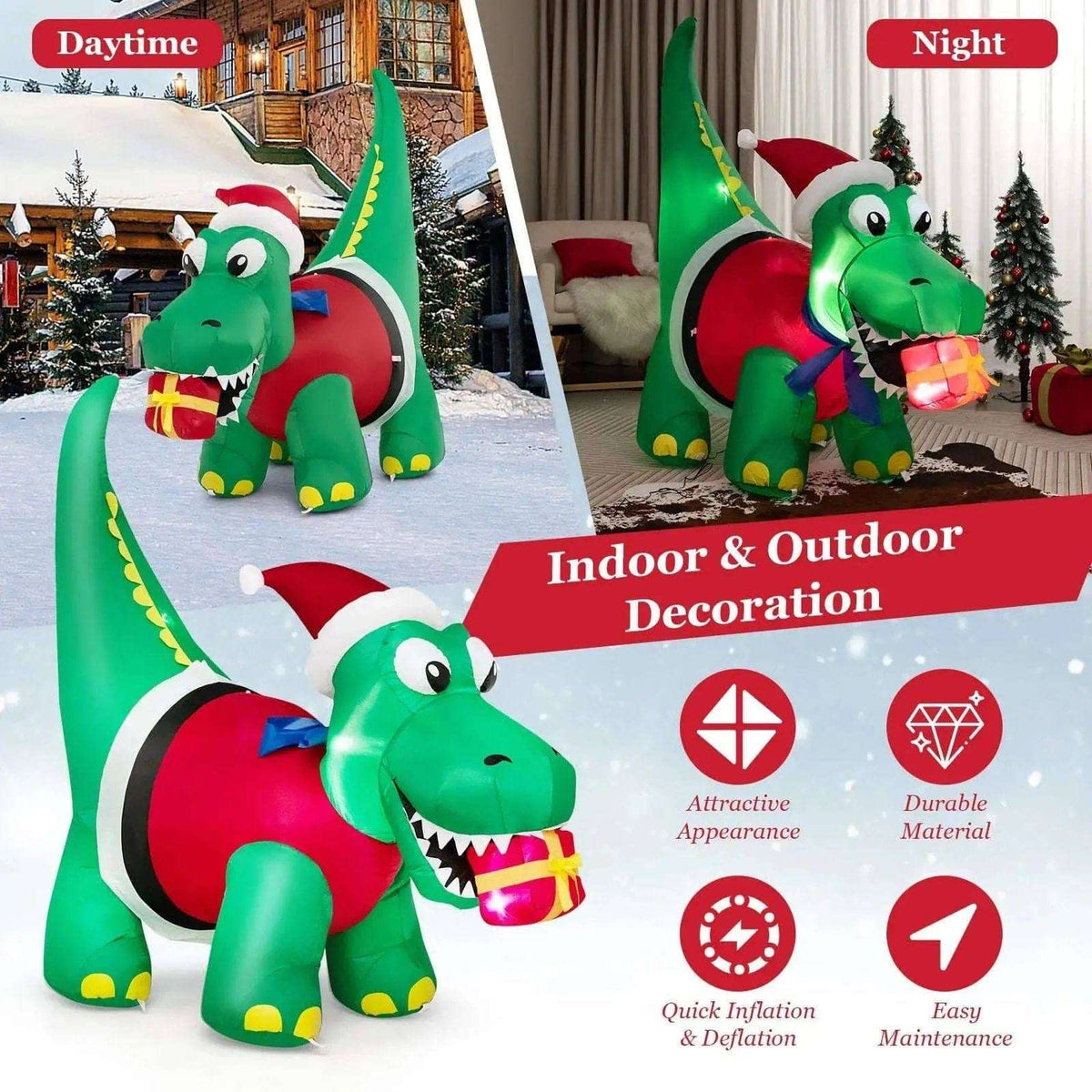 Inflatable Christmas Decoration with LED Lights for Yard Cartsfy Inc.