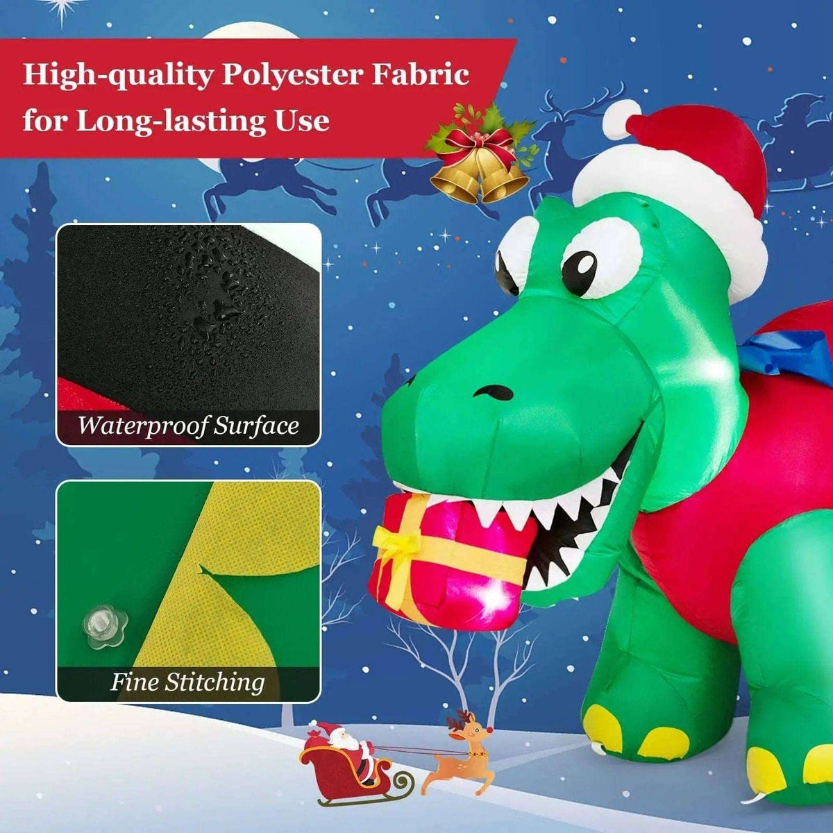 Inflatable Christmas Decoration with LED Lights for Yard Cartsfy Inc.