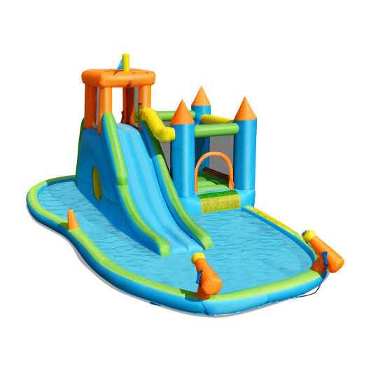 Inflatable Water Slide with Bounce House and Splash Pool without Blower for Kids Cartsfy Inc.