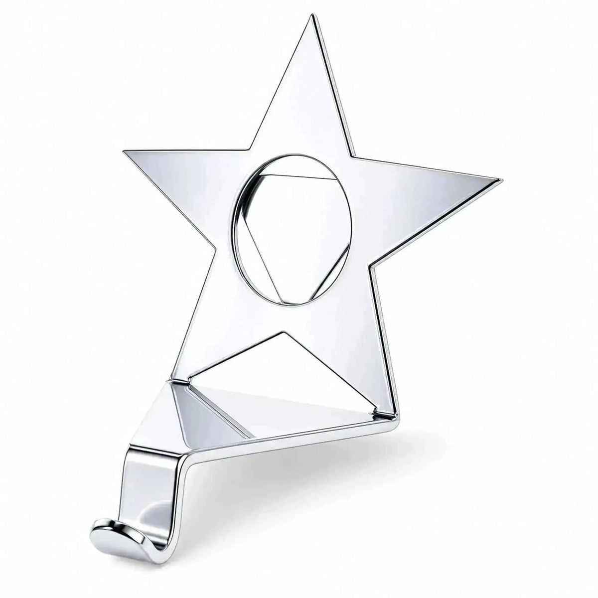 Insert your Picture Star Shape Silver Solid Metal Christmas Stocking Holder Cartsfy Inc.
