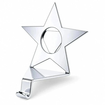 Insert your Picture Star Shape Silver Solid Metal Christmas Stocking Holder Cartsfy Inc.