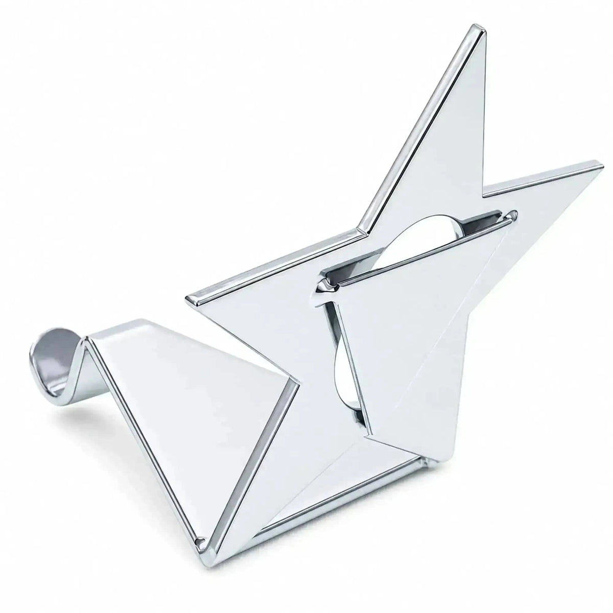 Insert your Picture Star Shape Silver Solid Metal Christmas Stocking Holder Cartsfy Inc.