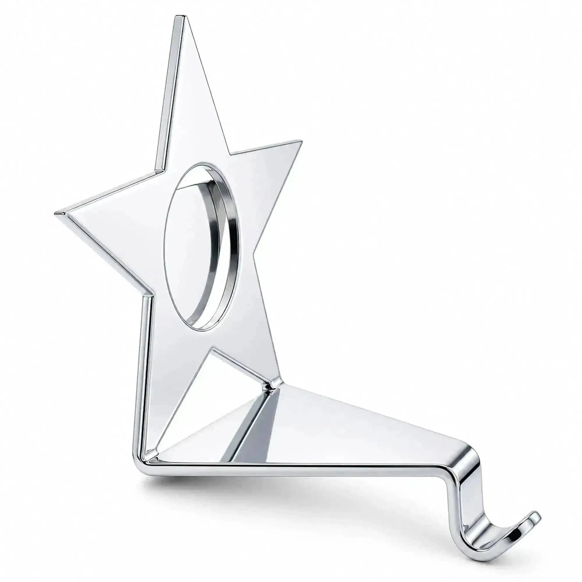 Insert your Picture Star Shape Silver Solid Metal Christmas Stocking Holder Cartsfy Inc.