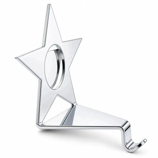 Insert your Picture Star Shape Silver Solid Metal Christmas Stocking Holder Cartsfy Inc.