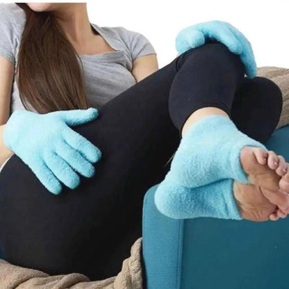 Intense Gel Moisturizing Heel Sleeves & Gloves NatraCure Aqua Lavender Aqua-Lavender-