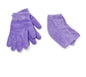 Lavender gel gloves and heel sleeves set, purple soft fuzzy fabric