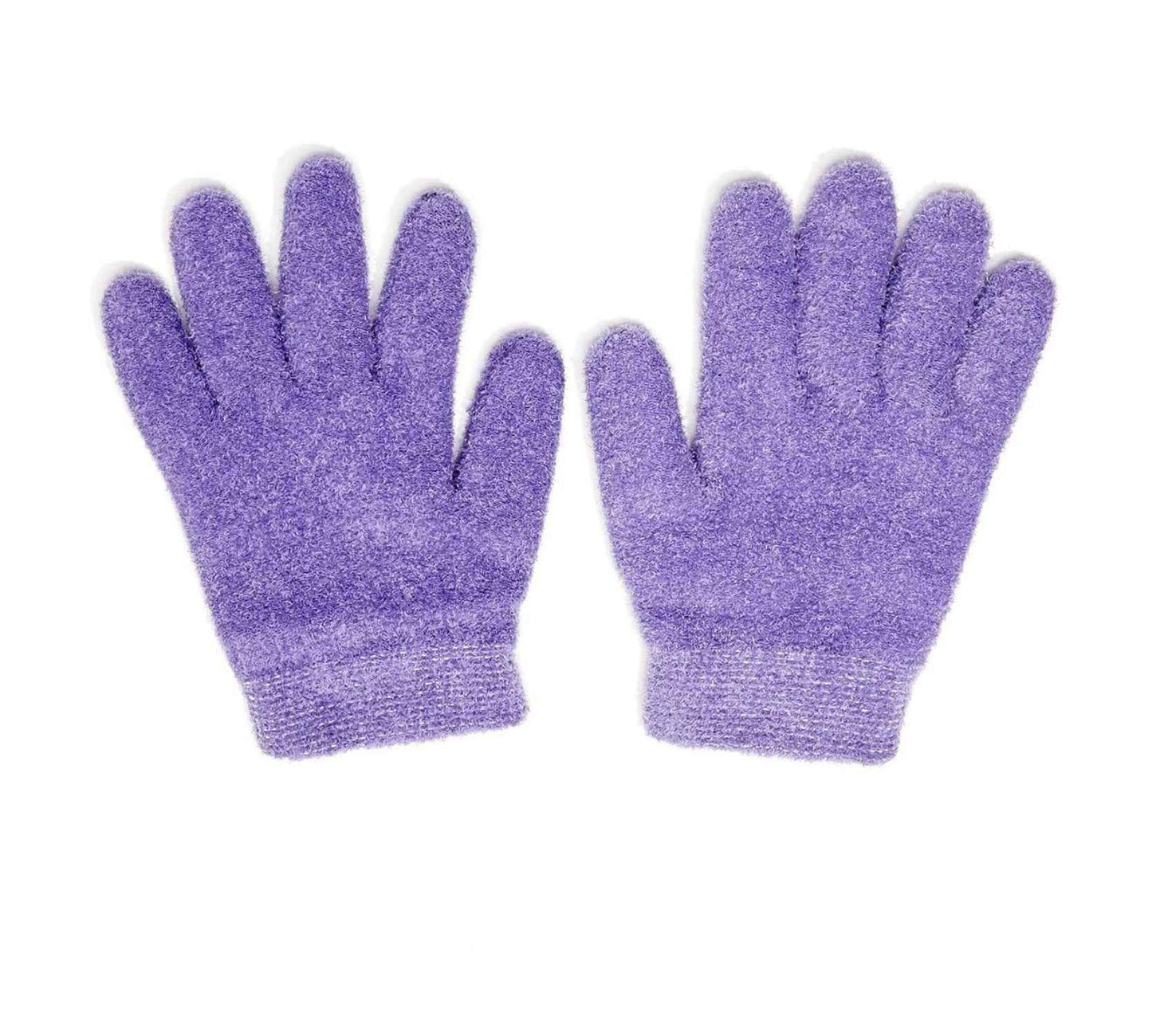 Lavender moisturizing gloves with soft terry texture, pair of two