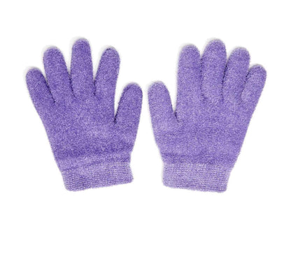 Lavender moisturizing gloves with soft terry texture, pair of two