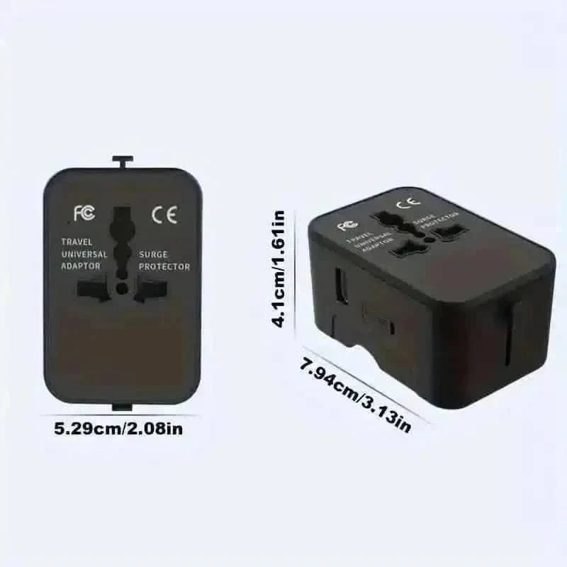 International Portable Worldwide All-in-One Plug Travel Adapter Converter for USA EU UK AUS DailySale Black White Black-White-