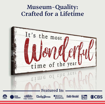 It's The Most Wonderful Time Of The Year Christmas Sign VI Tailored Canvases 8x24 inch Medium Premium Gallery Wrapped 12x36 inch Medium Premium Gallery Wrapped 16x48 inch Large Premium Gallery Wrapped 8x24 inch Medium Premium Gallery Wrapped-12x36 inch Medium Premium Gallery Wrapped-16x48 inch Large Premium Gallery Wrapped-