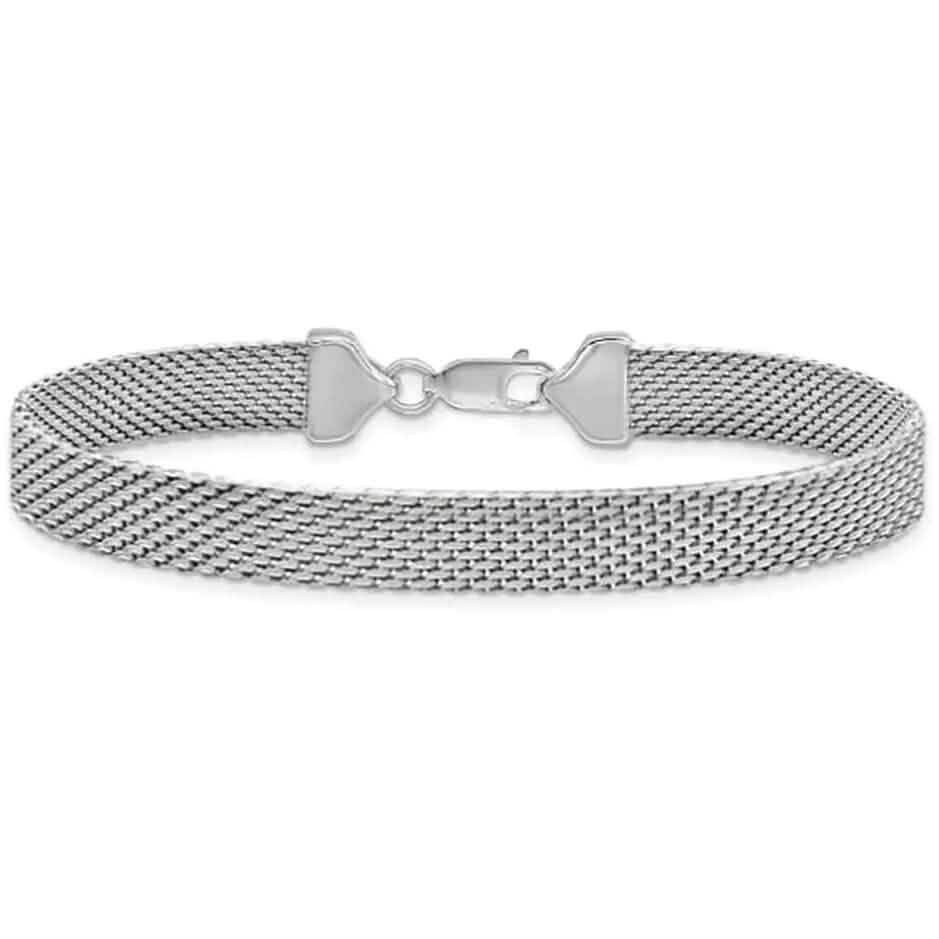 Italian Made 925 Sterling Silver 7MM Flat Coreana Chain Bracelet Cartsfy Inc.
