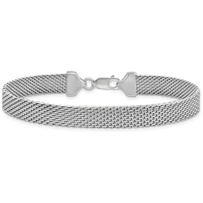 Italian Made 925 Sterling Silver 7MM Flat Coreana Chain Bracelet Cartsfy Inc.