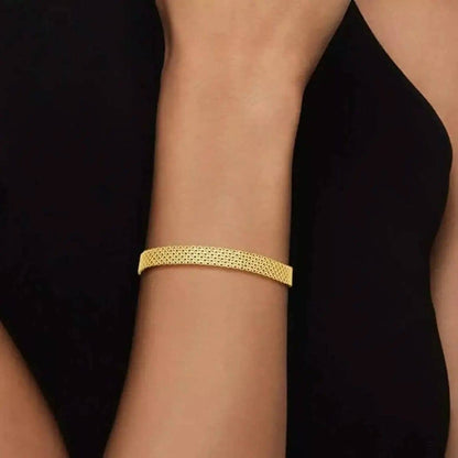 Italian Made 925 Sterling Silver 7MM Flat Coreana Chain Bracelet DailySale Gold Silver Gold-Silver-