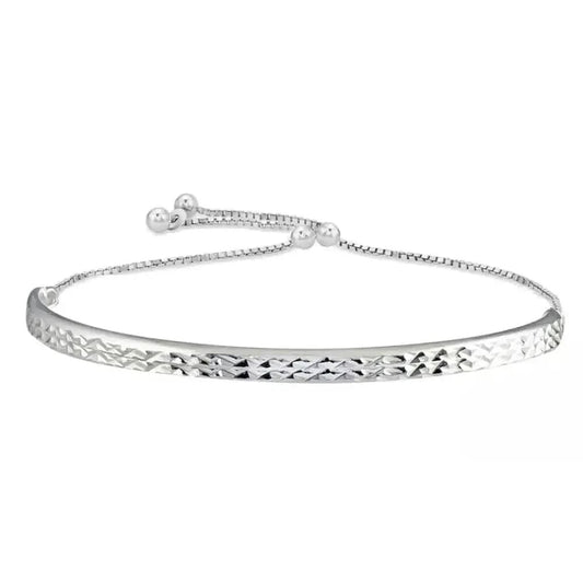 Italian Solid Sterling Silver Adjustable Bangle Bracelet DailySale Default Title Default Title-
