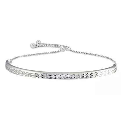 Italian Solid Sterling Silver Adjustable Bangle Bracelet Cartsfy Inc.