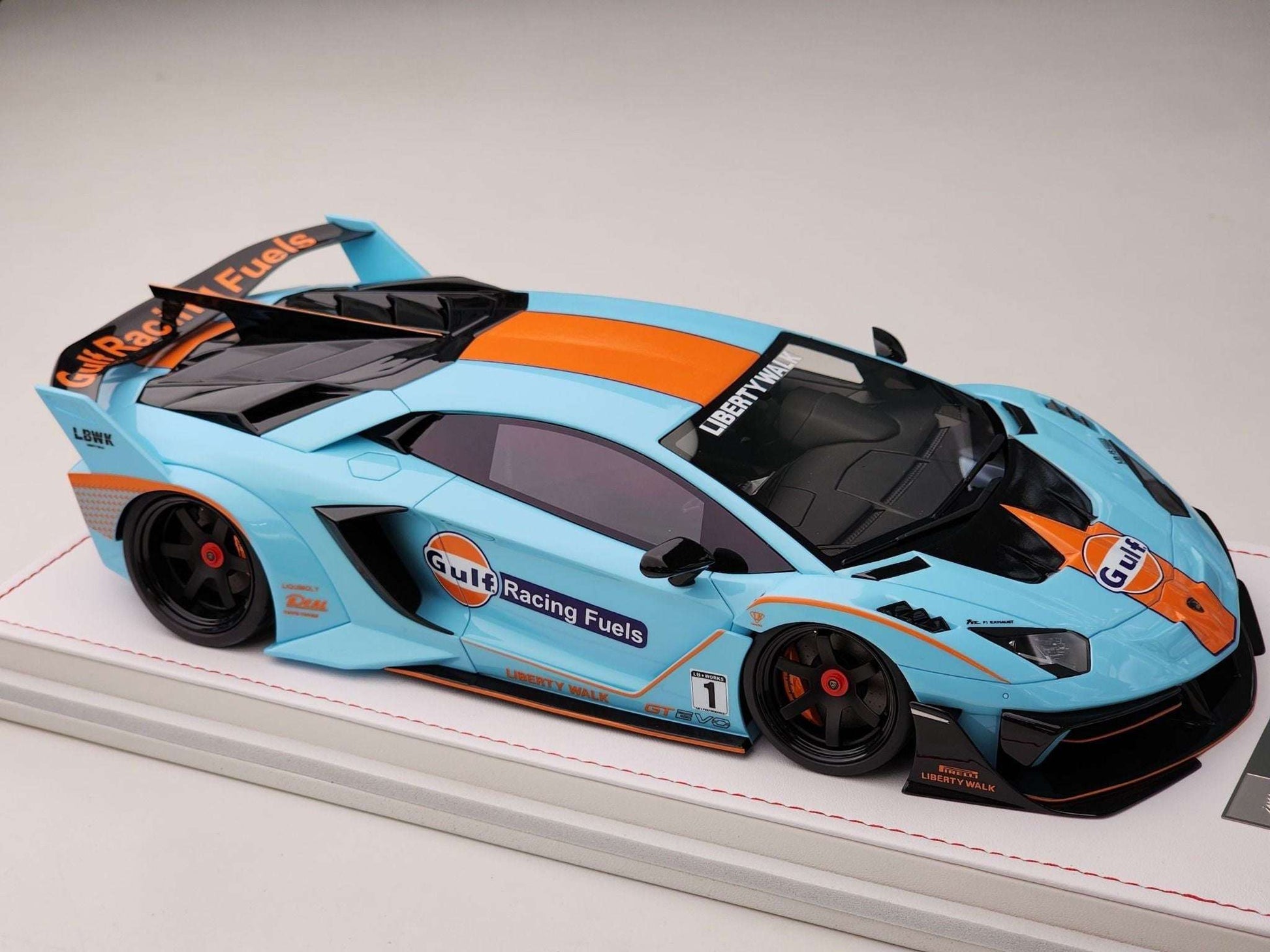 Ivy Merit Lamborghini Aventador GT Evo Gulf Blue 1:18 WITH DISPLAY STM Diecast Default Title Default Title-