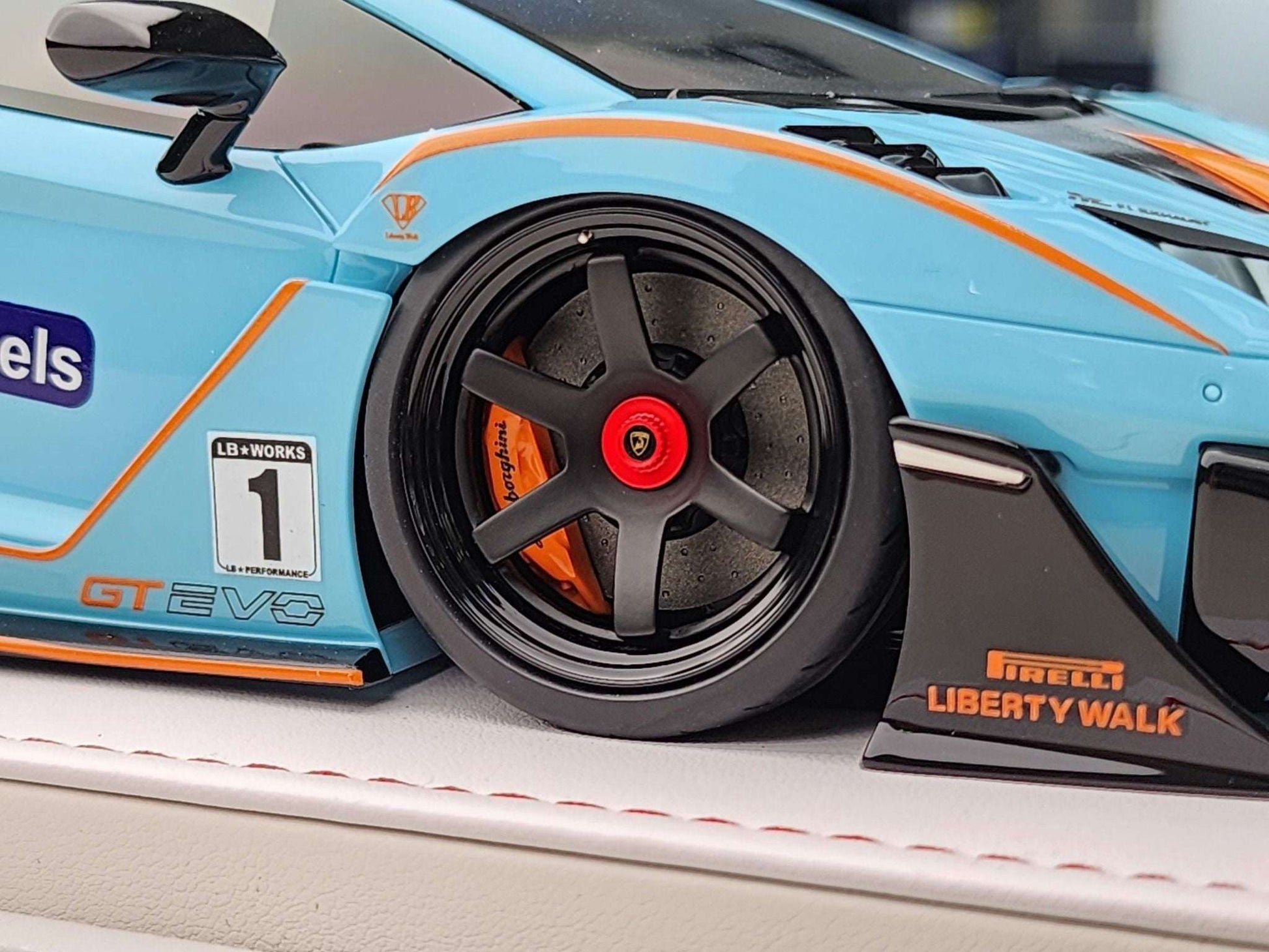 Ivy Merit Lamborghini Aventador GT Evo Gulf Blue 1:18 WITH DISPLAY STM Diecast Default Title Default Title-