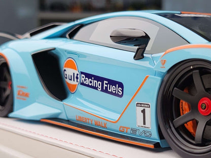 Ivy Merit Lamborghini Aventador GT Evo Gulf Blue 1:18 WITH DISPLAY STM Diecast Default Title Default Title-