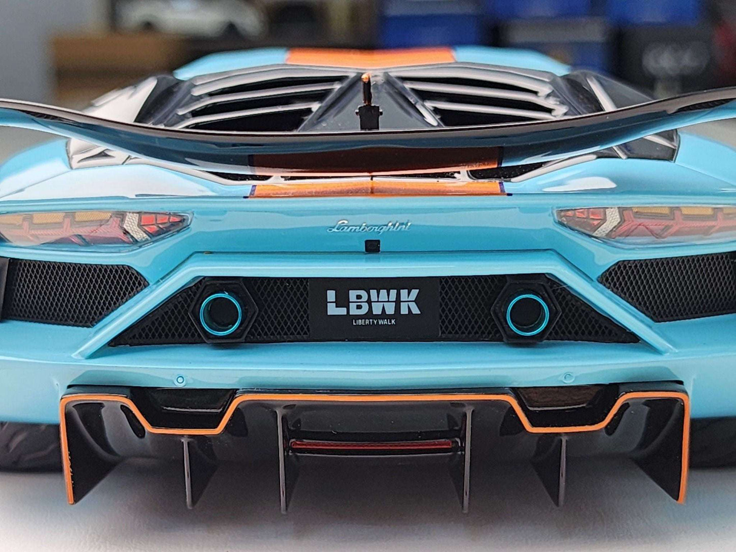 Ivy Merit Lamborghini Aventador GT Evo Gulf Blue 1:18 WITH DISPLAY STM Diecast Default Title Default Title-