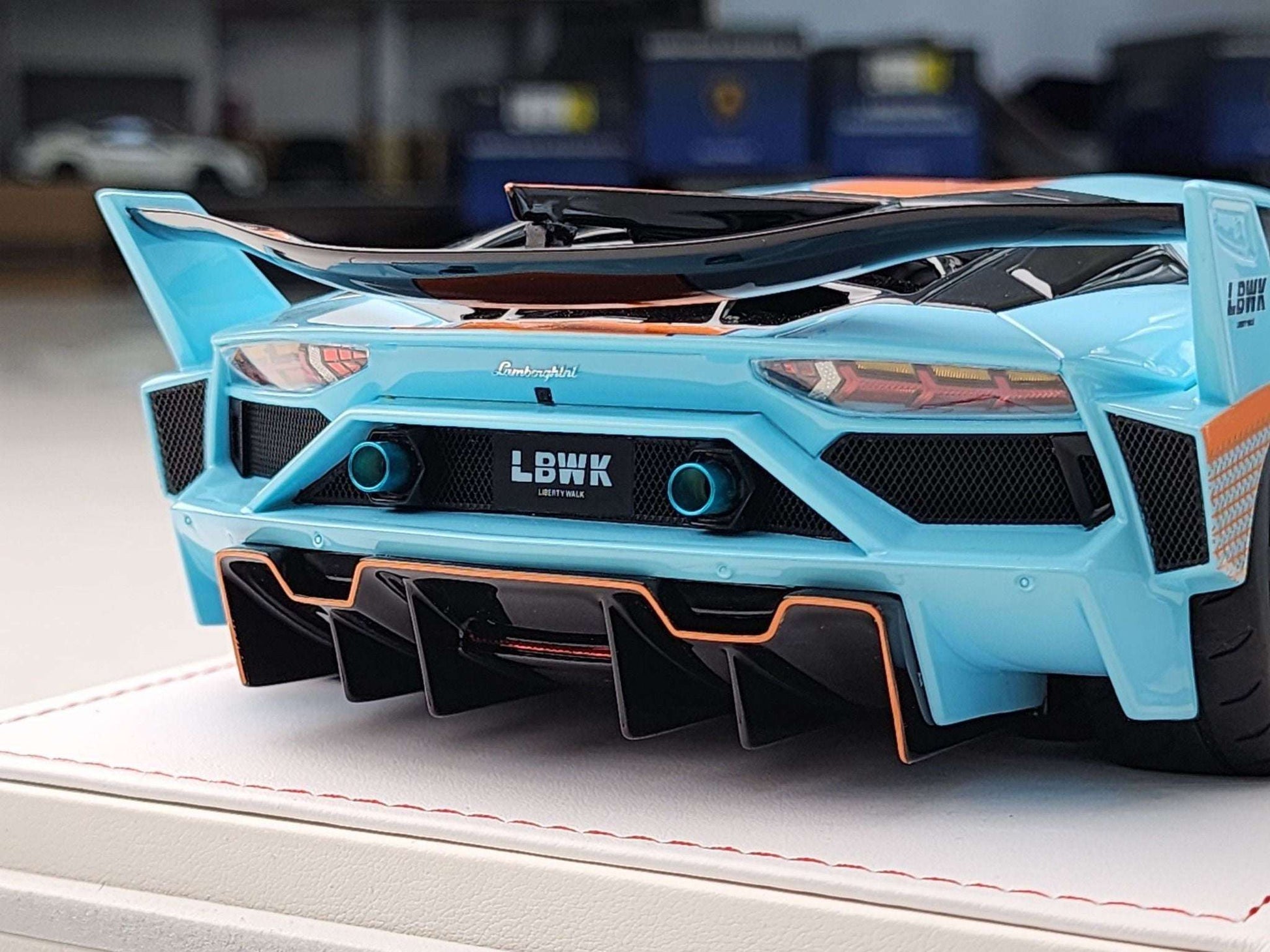 Ivy Merit Lamborghini Aventador GT Evo Gulf Blue 1:18 WITH DISPLAY STM Diecast Default Title Default Title-