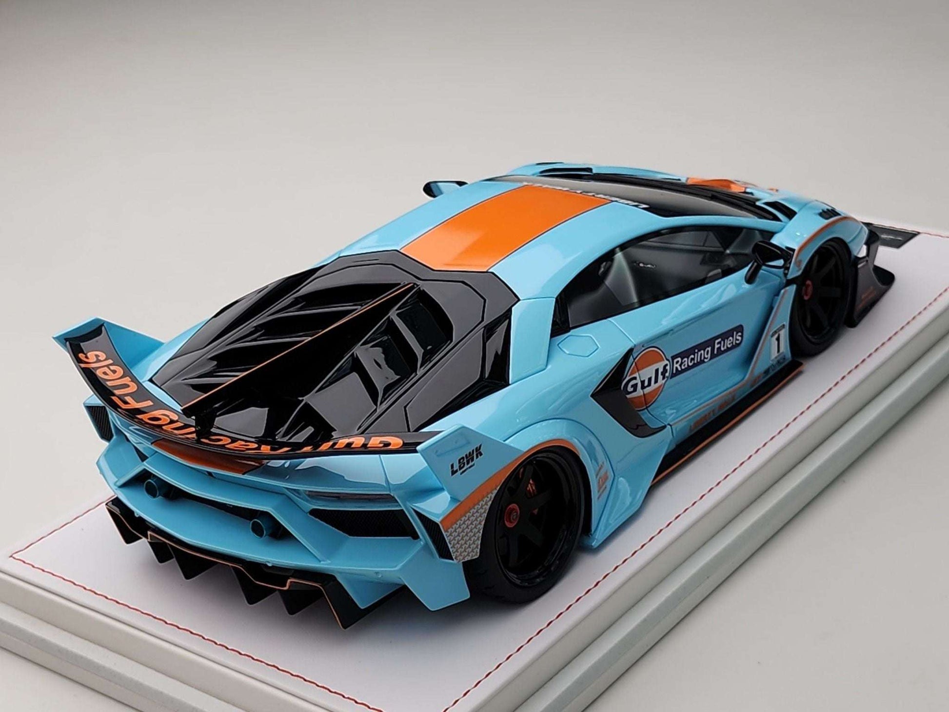 Ivy Merit Lamborghini Aventador GT Evo Gulf Blue 1:18 WITH DISPLAY STM Diecast Default Title Default Title-