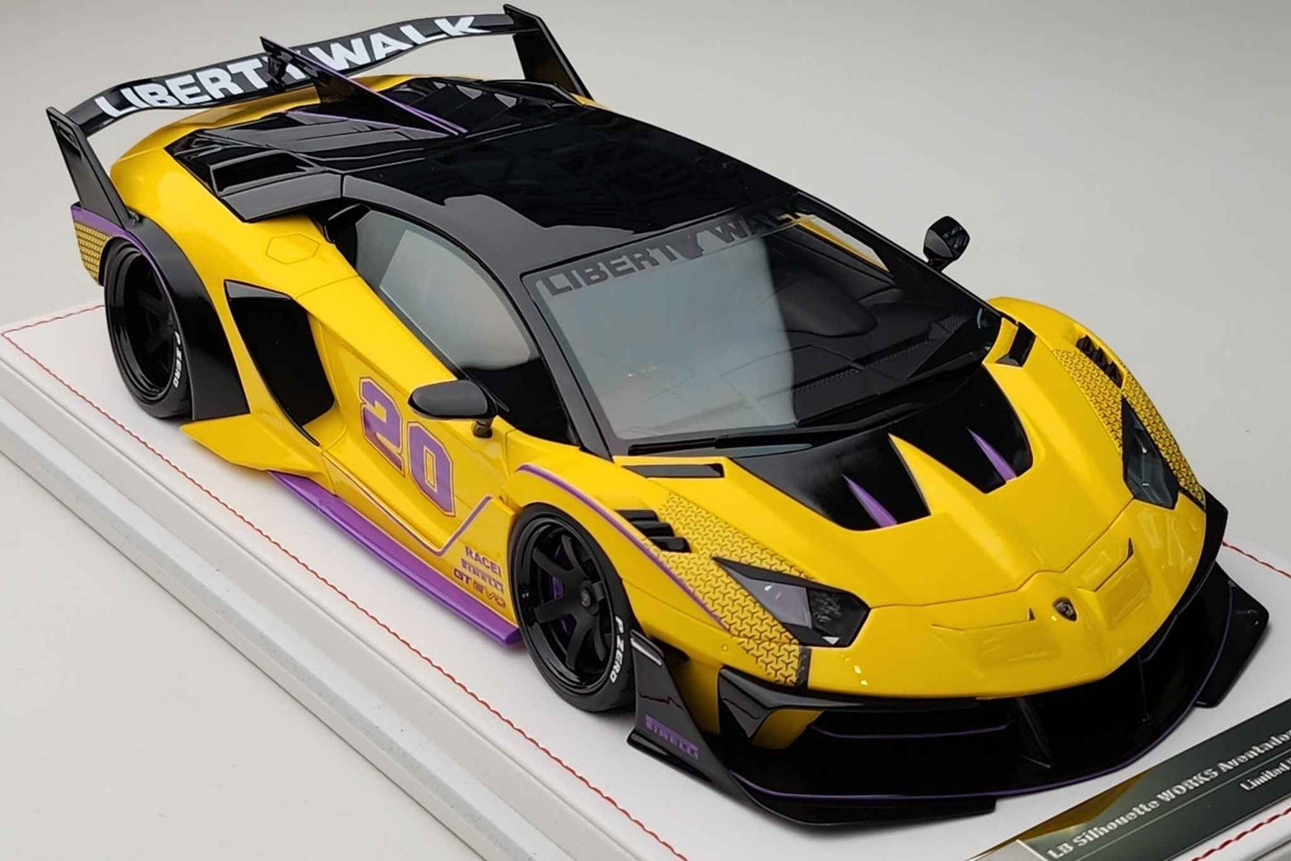 Ivy Merit Lamborghini Aventador GT Evo LB Silhouette Works Yellow 1:18 WITH DISPLAY STM Diecast Default Title Default Title-