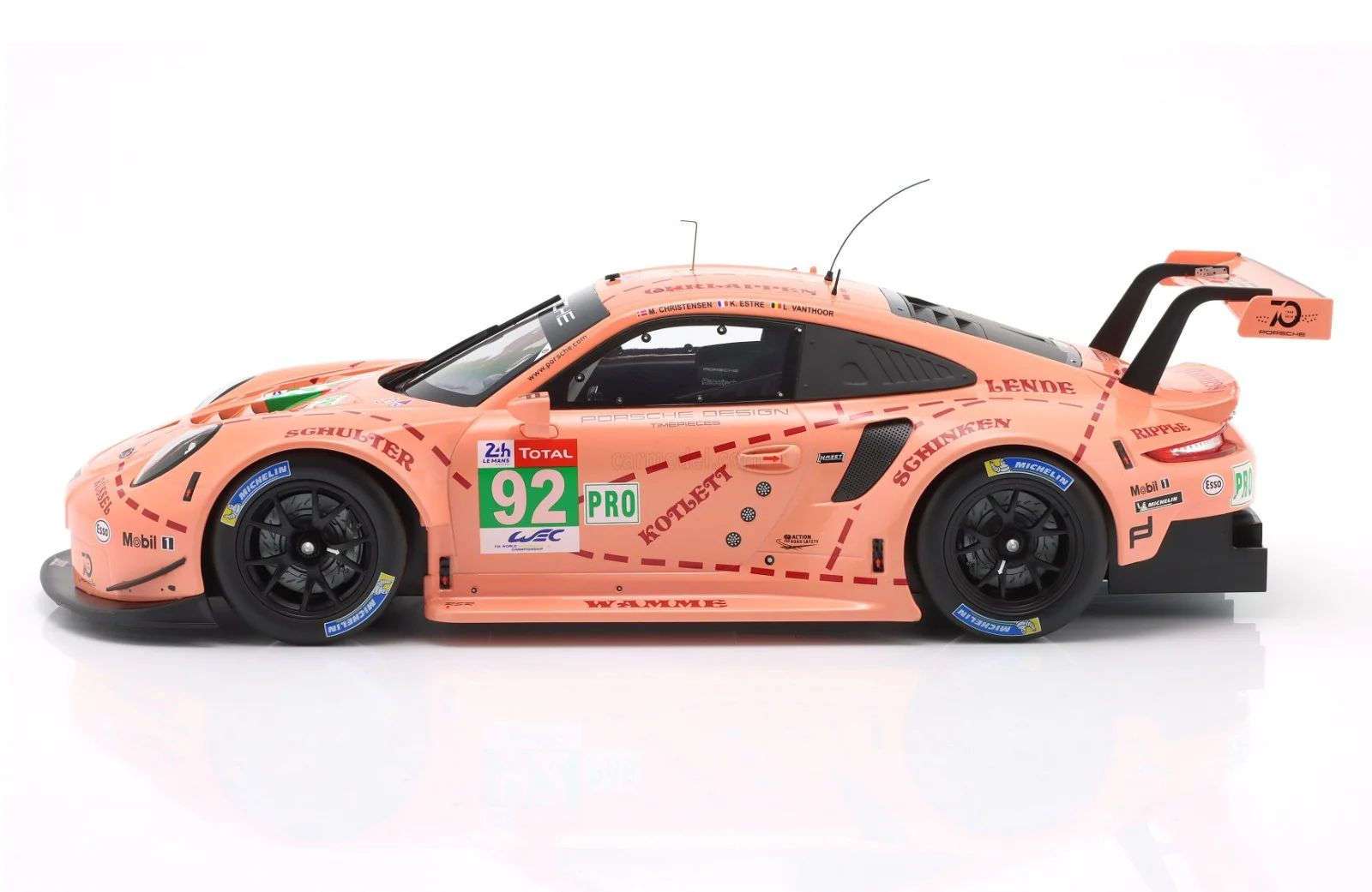 Ixo 2018 Porsche 911 991.2 GT3 RSR #92 WINNER 2018 Le Mans Pink Pig Tribute 1:12 STM Diecast Default Title Default Title-