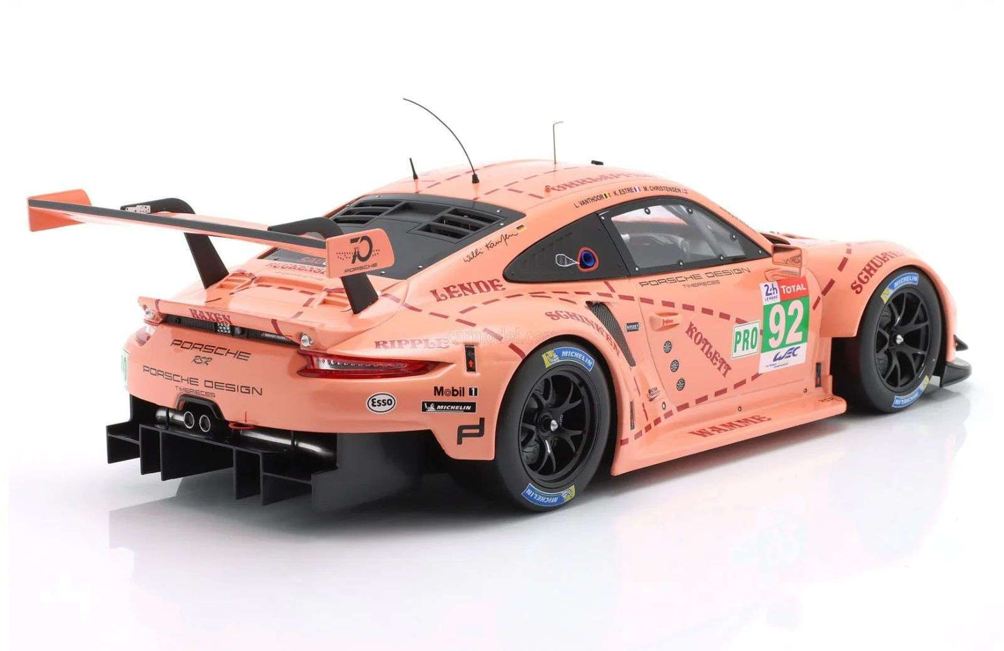 Ixo 2018 Porsche 911 991.2 GT3 RSR #92 WINNER 2018 Le Mans Pink Pig Tribute 1:12 STM Diecast Default Title Default Title-