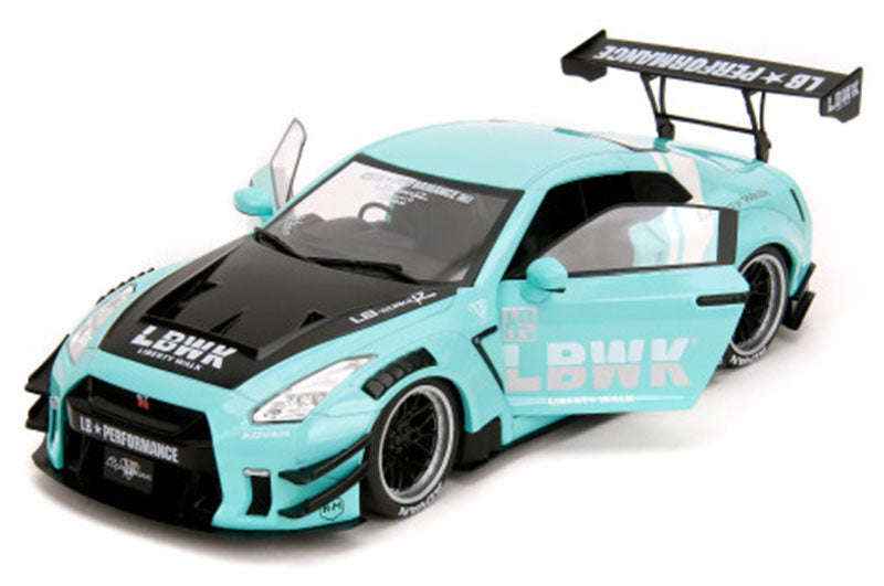 Jada Pink Slips Nissan Skyline GT-R R35 Liberty Walk Seafoam Mint Green 1:18 STM Diecast Default Title Default Title-