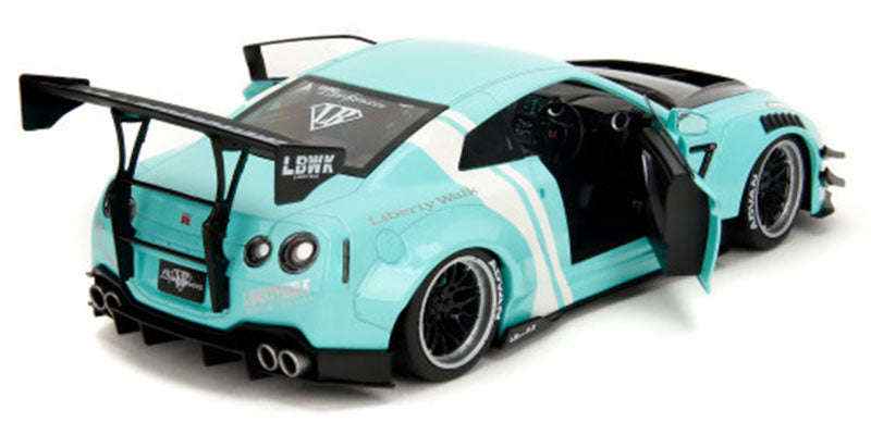 Jada Pink Slips Nissan Skyline GT-R R35 Liberty Walk Seafoam Mint Green 1:18 STM Diecast Default Title Default Title-