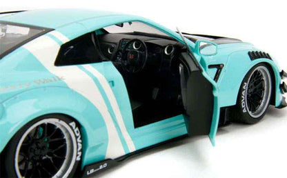 Jada Pink Slips Nissan Skyline GT-R R35 Liberty Walk Seafoam Mint Green 1:18 STM Diecast Default Title Default Title-