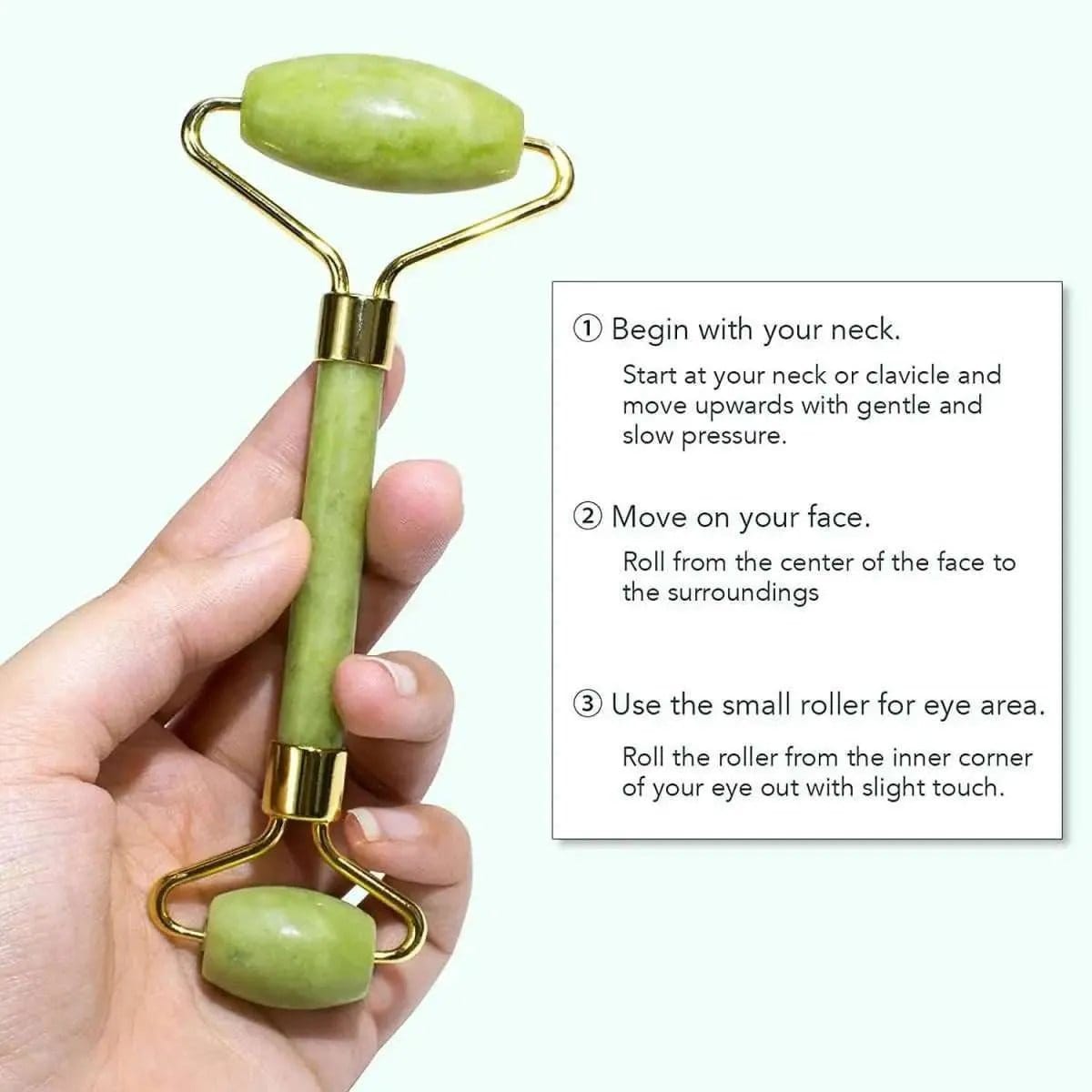 Jade Roller & Gua Sha Set Facial Beauty Tools Face Roller Skin Massager DailySale Default Title Default Title-